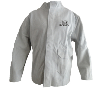 Grey leather welder jacket
