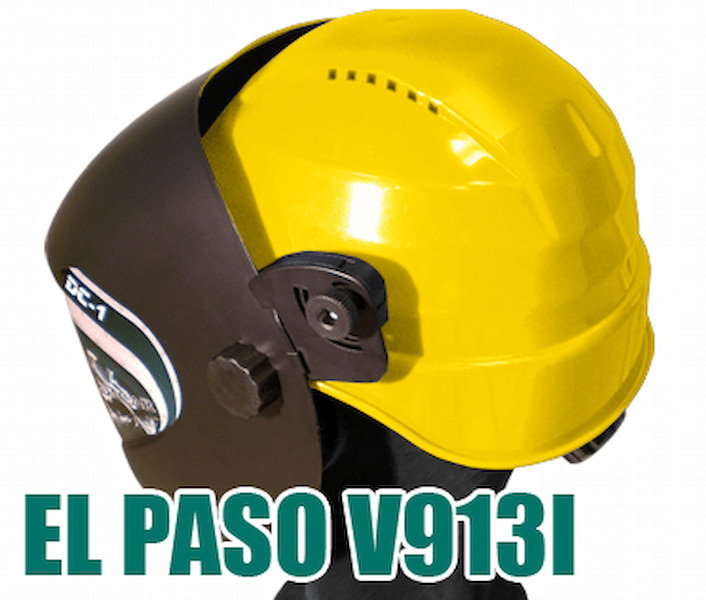 ▷ Masque à souder DC-2 avec filtre électronique El Paso V913E + casque de  chantier