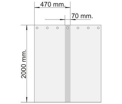 Lanière Transclear E 0,4 x L 470 x H 2000 mm