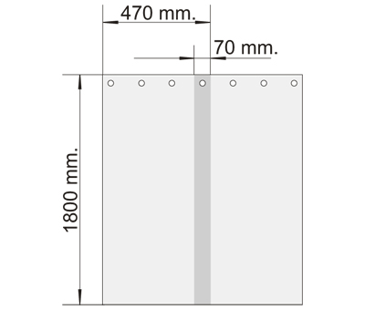 Lanière Transclear E 0,4 x L 470 x H 1800 mm