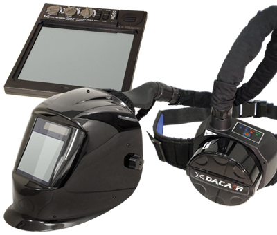 Moto-ventilateur DACAiR avec masque à souder WH02 Grand et filtre électronique V958I Plus