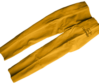 Gold leather welder trousers